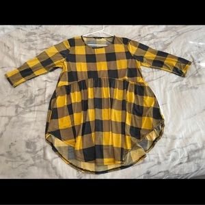 Yellow and black chic soul babydoll top